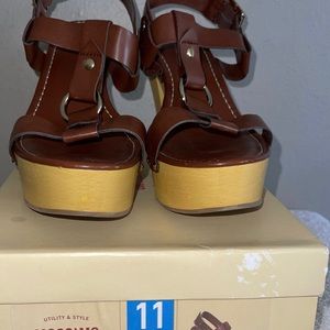 Women's Mossimo Cognac Erie Cork Style Wedge Strappy Sandals SIZE 11 M